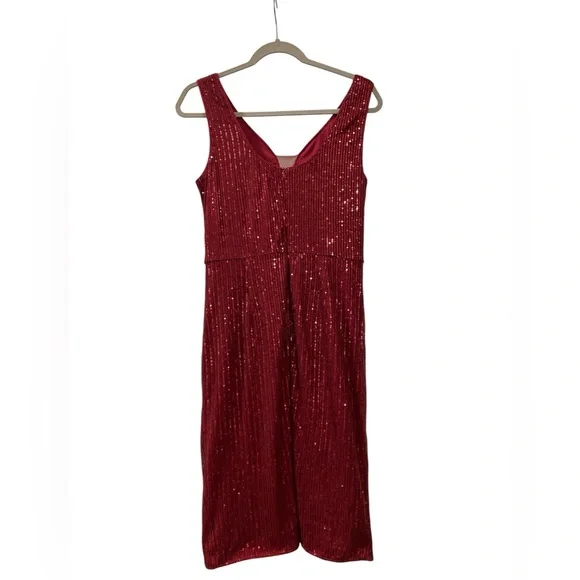 Grace Karin Sleeveless Red Sequin Cocktail Dress Size Large - Picture 3 of 7
